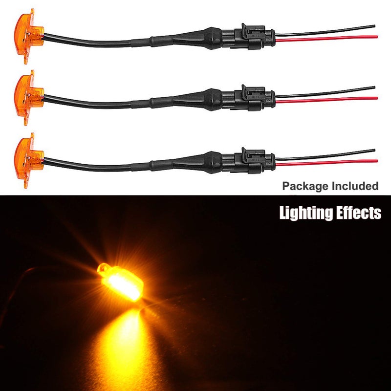 BASIKER Auto Front Grille Lights for 2004-2019 Ford F150 F250 F350 External LED Decoration | 3 Pack Amber Lens - Image 2